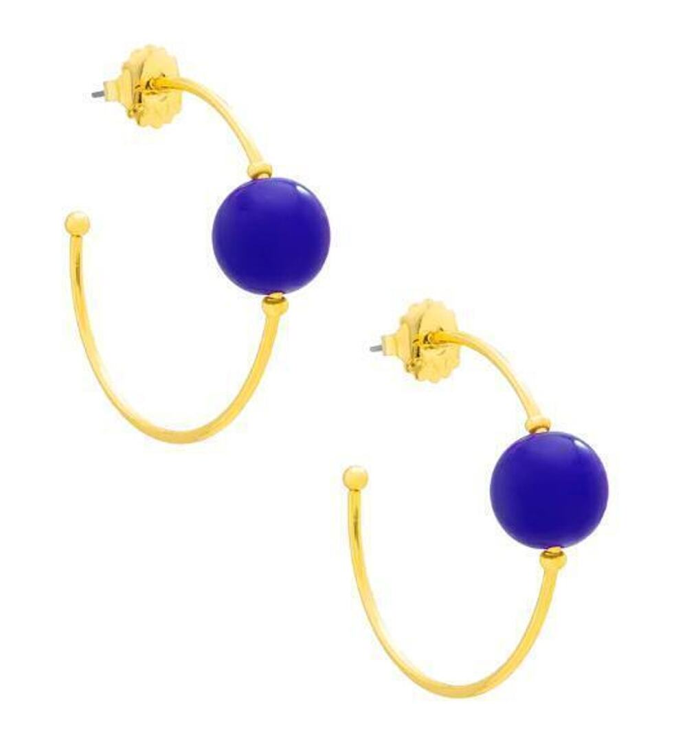 Zenzii Resin bead open hoop earrings - Cobalt